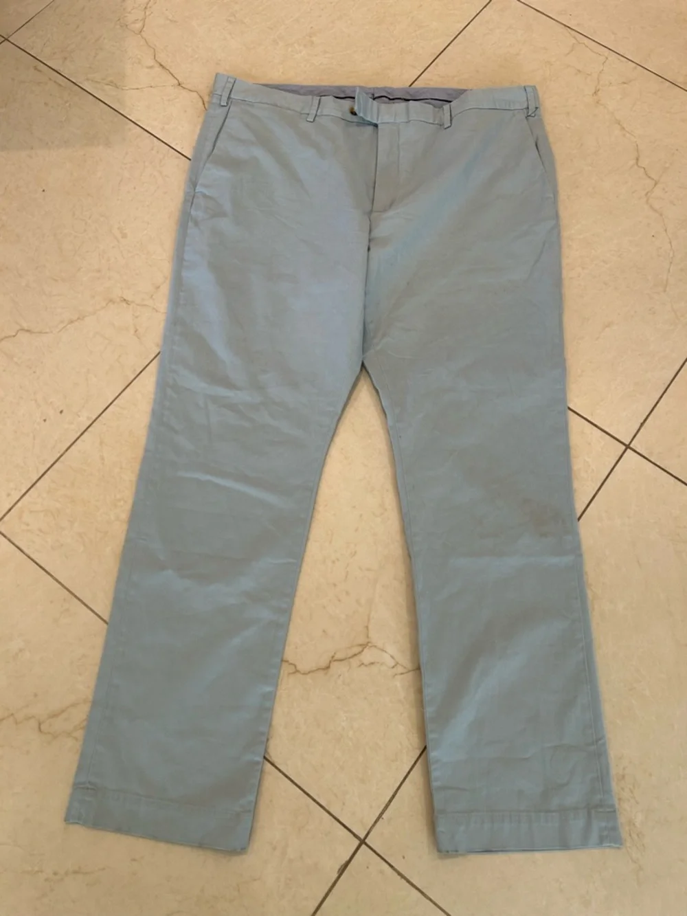 Ralph Lauren Light Blue Chino Pants Straight Fit Casual Preppy Trousers 42/32
